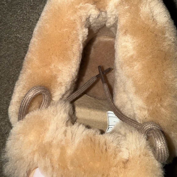 UGG Tan Suede Ankle Boots with Shearling - Picture 6 of 7